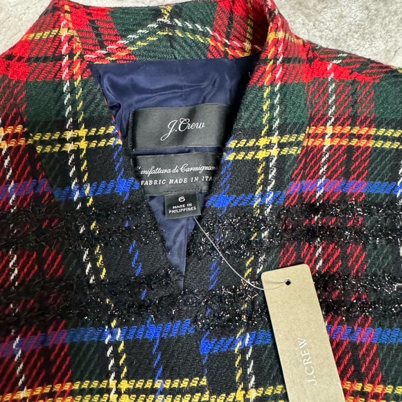 J. Crew Going-out Blazer in Lurex Stewart Tartan NWT Size 6 - Picture 2 of 12